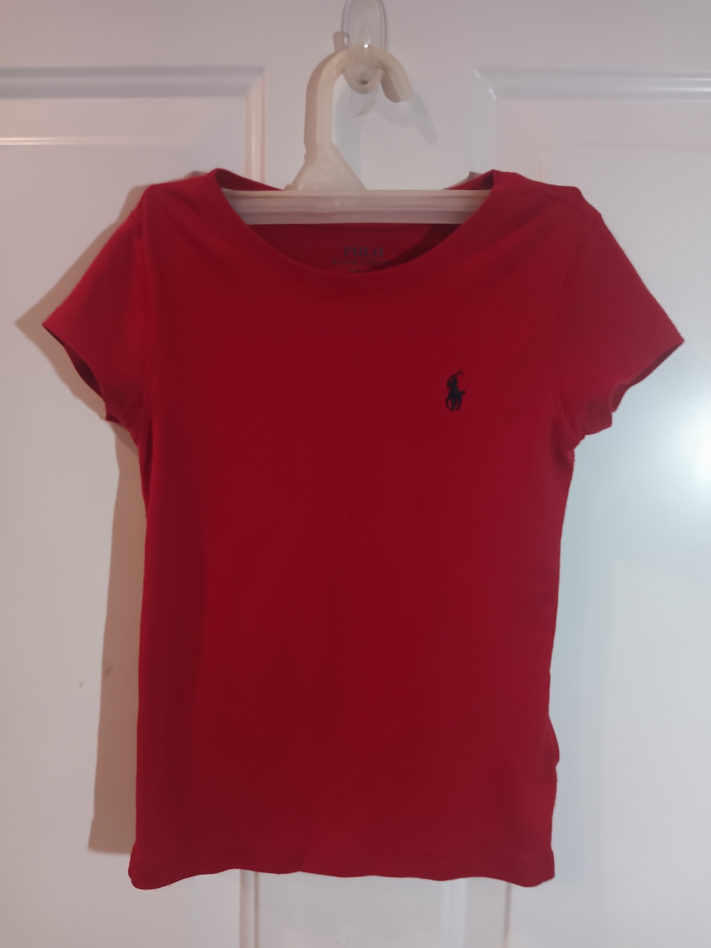 Polo by Ralph Lauren Red Girls Short-Sleeve Tee with Navy Pony